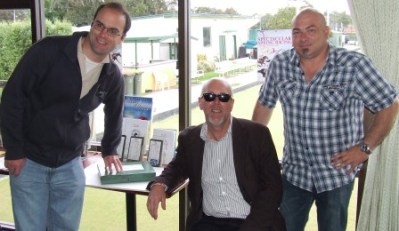 *Kevin Gardiner (centre) had his hand on the tiller as the enforcer and collector of money. Mick Cumbo (left) just had his hand on the till. Looking on is Dave Wilson.